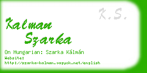 kalman szarka business card